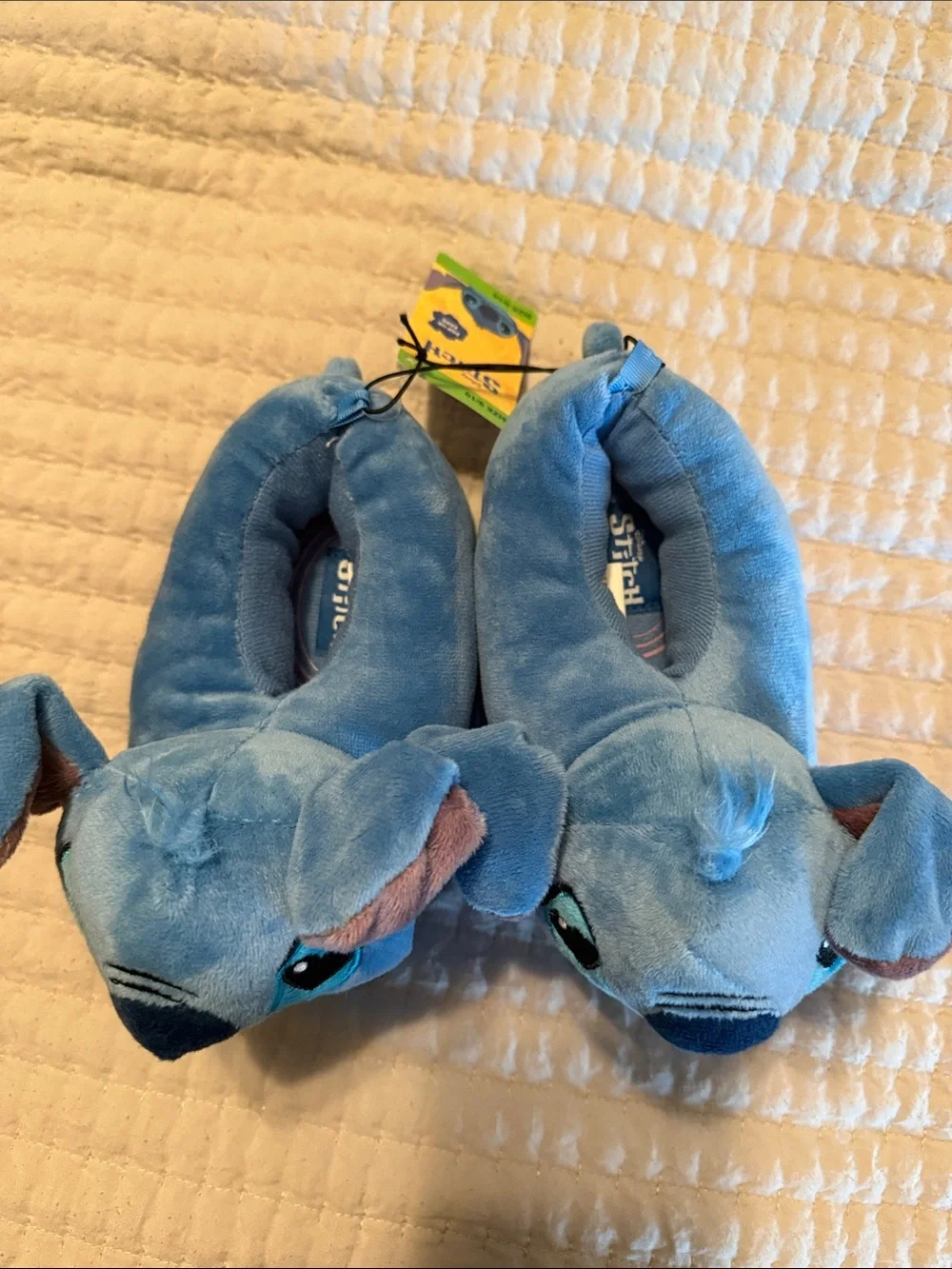 Disney Blue Stitch Plush Slip-On Slippers